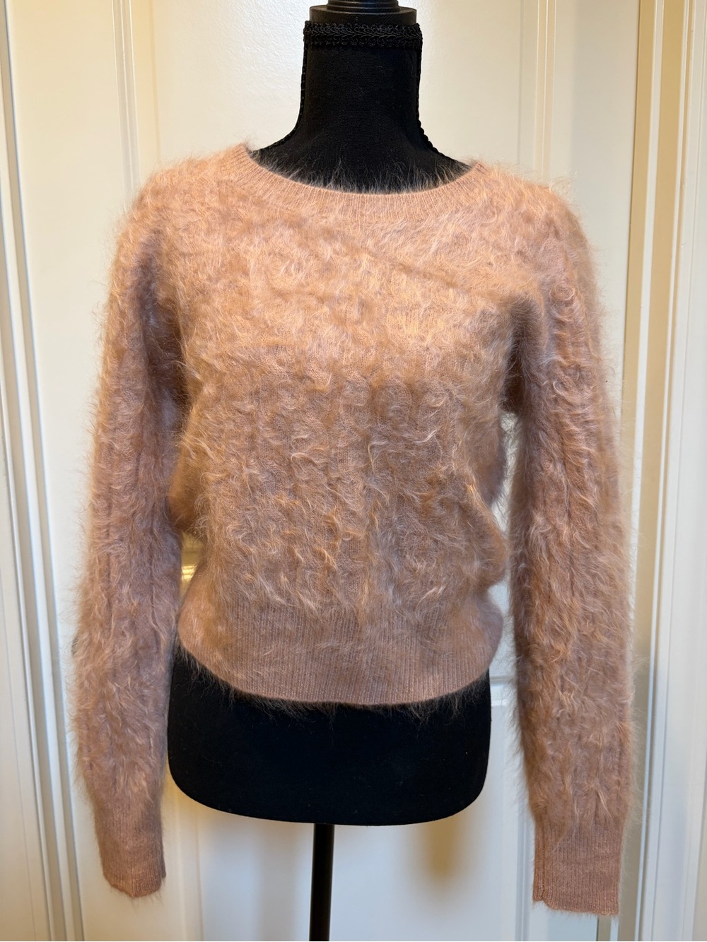 J. Crew Blush Cashmere Fuzzy Crewneck Sweater